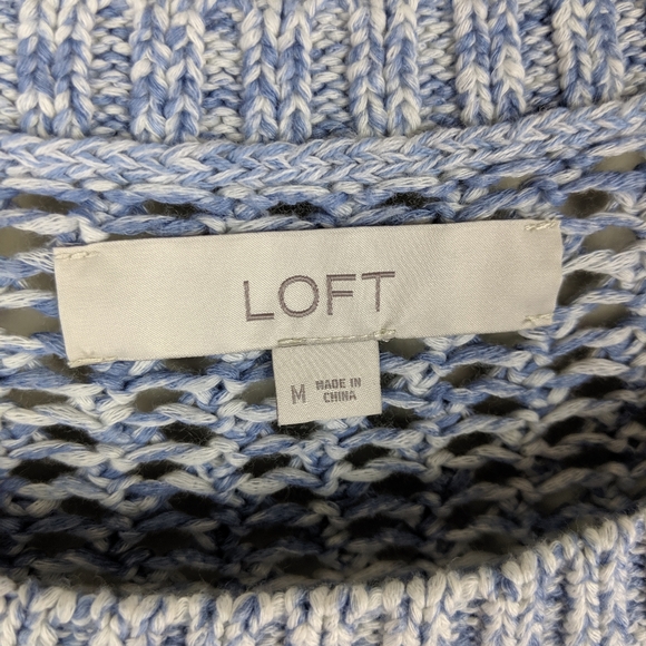 LOFT | Blue Knit Short Sleeve Sweater - H4 - Picture 3 of 5